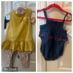 18 month NWT Savannah pant and top set x2 and 18 month NWT Cate and Jack romper